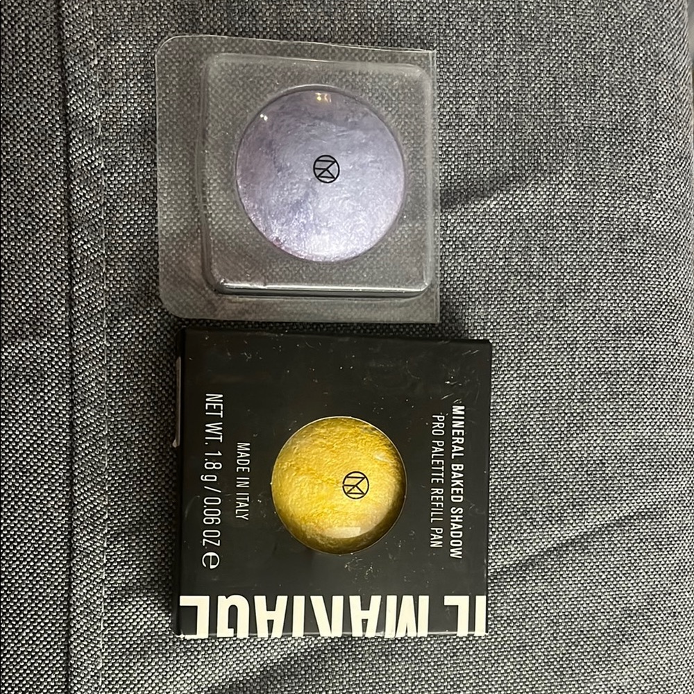 Il Makaige Milano Yellow and Blue Eyeshadow Set Powder Mineral Baked Shadow